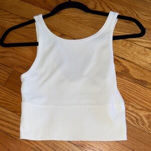 Lululemon Athletica White Ribbed Tank Top